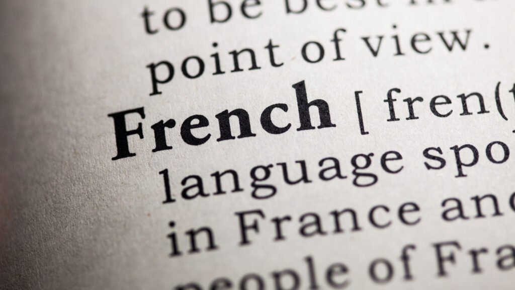 Primer plano de la definición de francés.